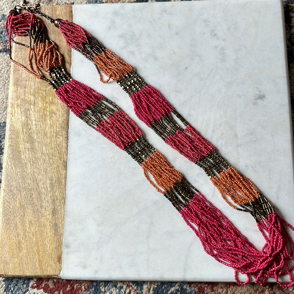Beaded statement necklace